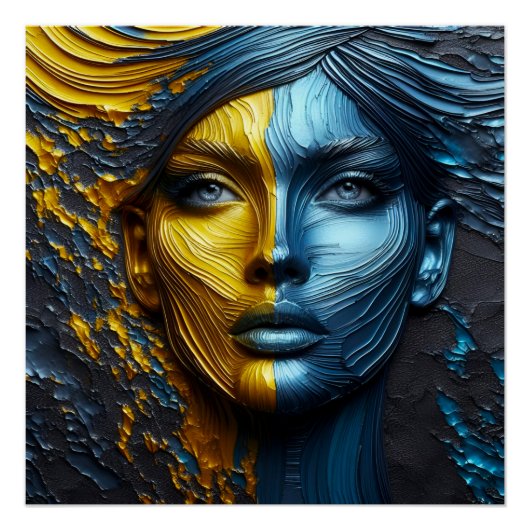 Ein Abstraktes Gesicht 1 - Stilvolle Kunst Poster (Vorderseite)