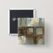 Ein abstraktes im Blau und in Brown Button (Vorne & Hinten)