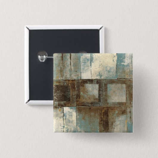 Ein abstraktes im Blau und in Brown Button (Vorne & Hinten)