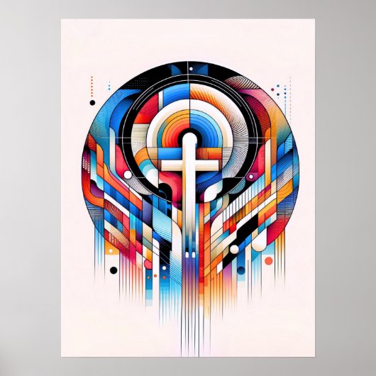 Ein abstraktes Kreuz-Christliches Poster (Vorne)