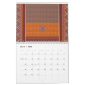 Ein abstraktes Muster mit Orangen- und Orangetönen Kalender (Mär 2026)