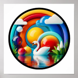 Ein abstraktes Plakat mit modernen Naturthemen