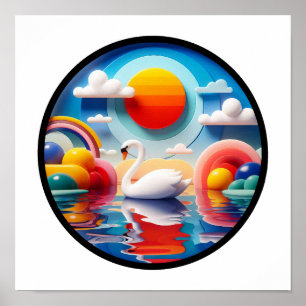 Ein abstraktes Plakat mit modernen Naturthemen