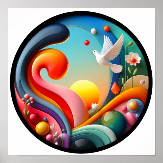 Ein abstraktes Plakat mit modernen Naturthemen (Vorne)