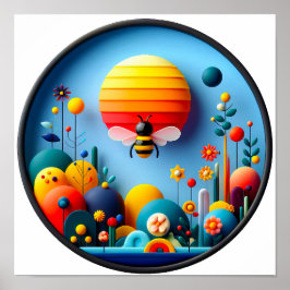 Ein abstraktes Plakat mit modernen Naturthemen