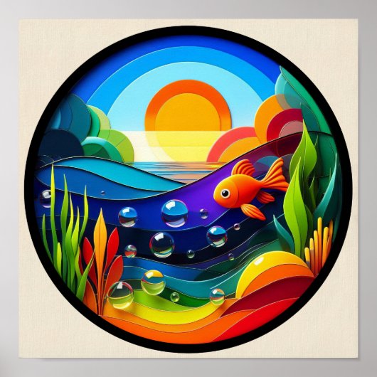 Ein abstraktes Plakat mit modernen Naturthemen (Vorne)