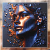 Ein Abstraktes Portrait über das Gesicht einer Fra Fensteraufkleber (Blatt 2)