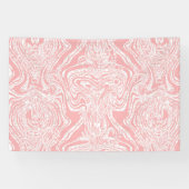 ein abstraktes, rosa und weißes Design auf weißem Banner (Horizontal)