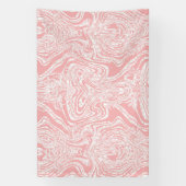 ein abstraktes, rosa und weißes Design auf weißem Banner (Vertikal)