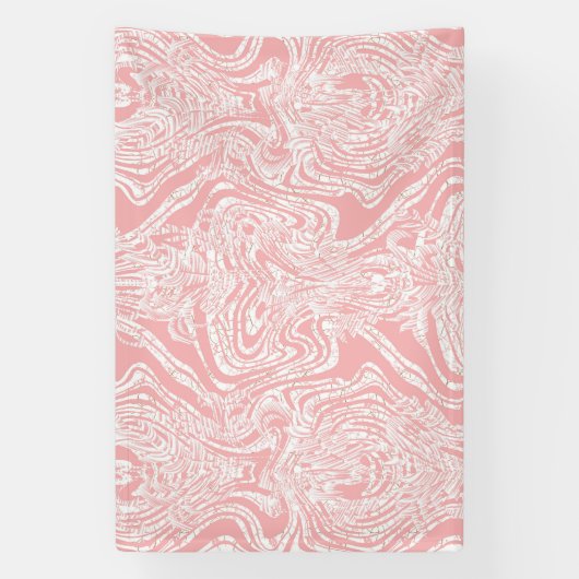 ein abstraktes, rosa und weißes Design auf weißem Banner (Vertikal)