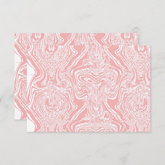 ein abstraktes, rosa und weißes Design auf weißem Dankeskarte (Vorne/Hinten)