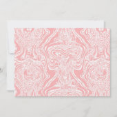 ein abstraktes, rosa und weißes Design auf weißem  Einladung (Vorderseite)