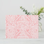 ein abstraktes, rosa und weißes Design auf weißem Einladung (Stehend Vorderseite)