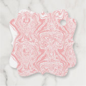 ein abstraktes, rosa und weißes Design auf weißem Geschenkanhänger (Rückseite)