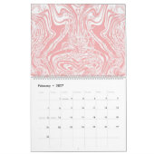 ein abstraktes, rosa und weißes Design auf weißem  Kalender (Feb 2027)