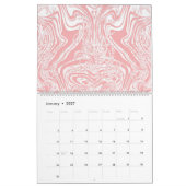 ein abstraktes, rosa und weißes Design auf weißem  Kalender (Jan 2027)