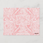 ein abstraktes, rosa und weißes Design auf weißem  Postkarte (Rückseite)
