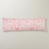 ein abstraktes, rosa und weißes Design auf weißem Seitenschläferkissen (Rückseite)