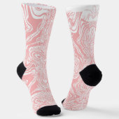 ein abstraktes, rosa und weißes Design auf weißem  Socken (Gewinkelt)