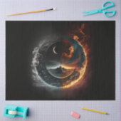 Ein Abstraktes Ying Yang Series Design 10 Seidenpapier (Basteln)