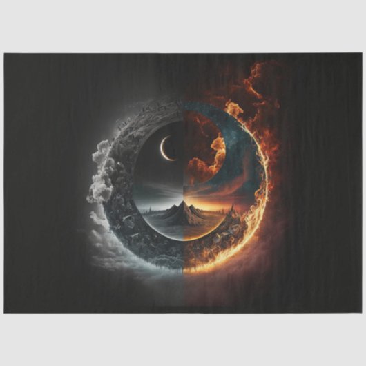 Ein Abstraktes Ying Yang Series Design 10 Seidenpapier (Vorderseite)