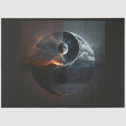Ein Abstraktes Ying Yang Series Design 4 Seidenpapier (Vorderseite)