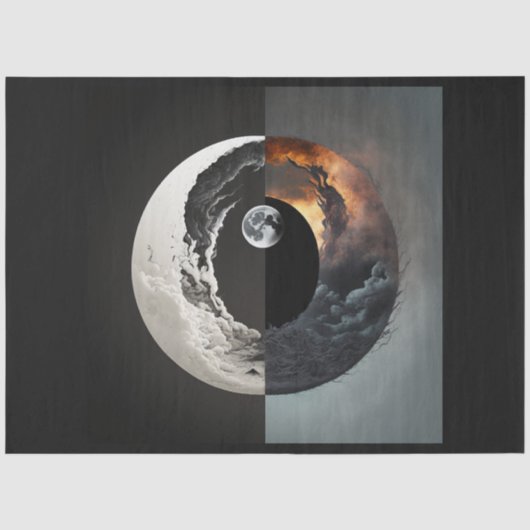 Ein Abstraktes Ying Yang Series Design 7 Seidenpapier (Vorderseite)