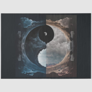 Ein Abstraktes Ying Yang Series Design 9 Seidenpapier