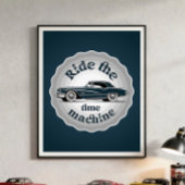 Ein abzeichenförmiges Grafik mit einem Oldtimer da Poster