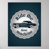 Ein abzeichenförmiges Grafik mit einem Oldtimer da Poster (Vorne)
