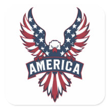 Ein Adler in den Farben der amerikanischen Flagge.