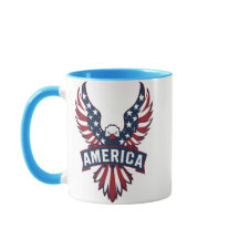 Ein Adler in den Farben der amerikanischen Flagge.