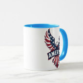 Ein Adler in den Farben der amerikanischen Flagge. Tasse (VorderseiteRechts)