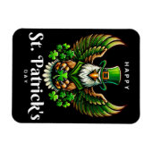ein Adler mit grüner Leprechaun-Mütze Magnet (Horizontal)