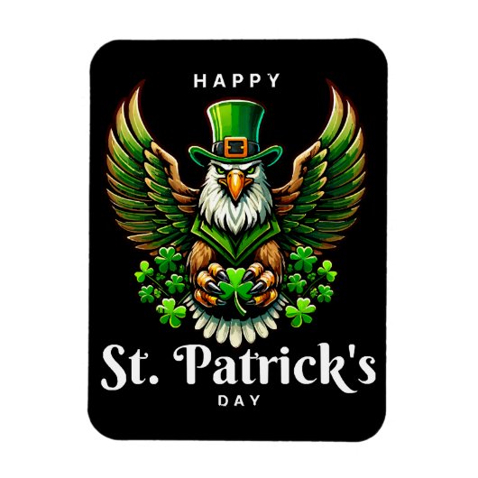 ein Adler mit grüner Leprechaun-Mütze Magnet (Vertikal)