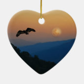 Ein Adler steigt im Vollmond auf Keramik Ornament (Hinten)