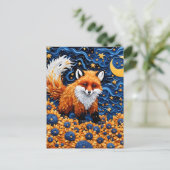 Ein Adorable Red Fox in der Blueberry Galaxy Postkarte (Stehend Vorderseite)