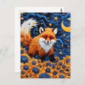 Ein Adorable Red Fox in der Blueberry Galaxy Postkarte (Vorne/Hinten)
