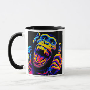 Ein Affe, der im Pop-Art-Stil schreit. Tasse
