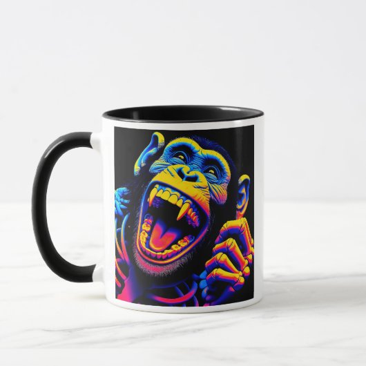 Ein Affe, der im Pop-Art-Stil schreit. Tasse (Links)