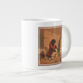 Ein Affe und ein Hund mit einem großen Tambourin Jumbo-Tasse (Vorderseite Rechts)