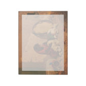 Ein Affe und ein Hund mit einem großen Tambourin Notizblock (Rotiert)