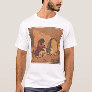 Ein Affe und ein Hund mit einem großen Tambourin T-Shirt