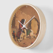 Ein Affe und ein Hund mit einem großen Tambourin Uhr (Winkel)