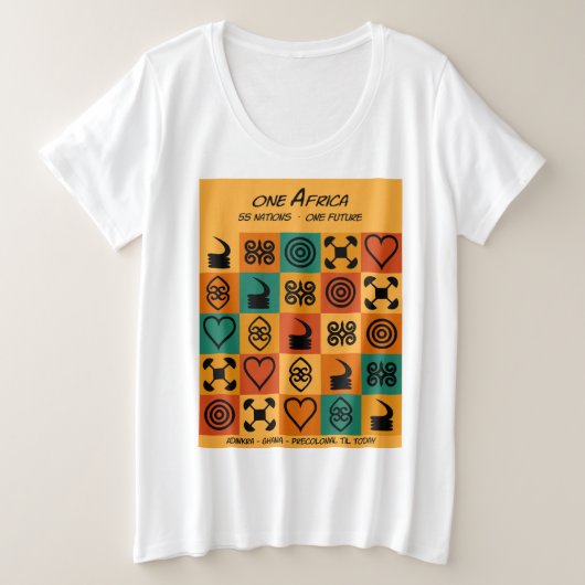 Ein Afrika – Adinkra – Ghana -  Große Größe T-Shirt (Design vorne)
