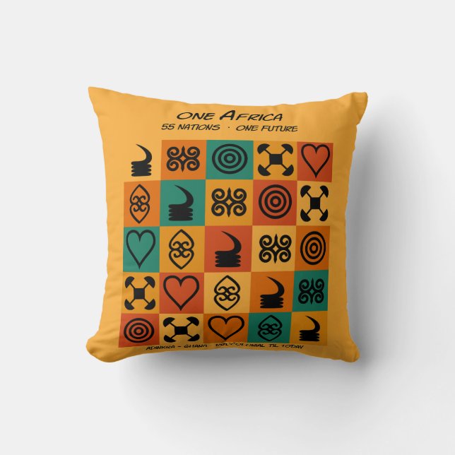 Ein Afrika – Adinkra – Ghana -  Kissen (Vorderseite)