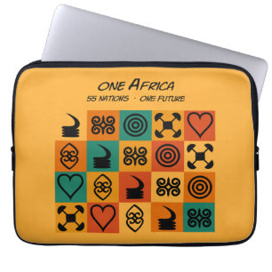 Ein Afrika – Adinkra – Ghana -  Laptopschutzhülle