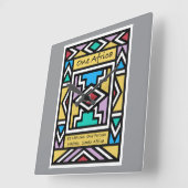 Ein Afrika – Ndebele – Südafrika & Simbabwe - Quadratische Wanduhr (Winkel)