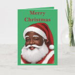 Ein afroamerikanischer Weihnachtsmann in Blank Karte<br><div class="desc">Diese leere Weihnachtsgrüßkarte enthält einen afroamerikanischen Weihnachtsmann. Sie können das Innere mit einem individuellen Urlaubsgruß oder einer persönlichen Note personalisieren.</div>