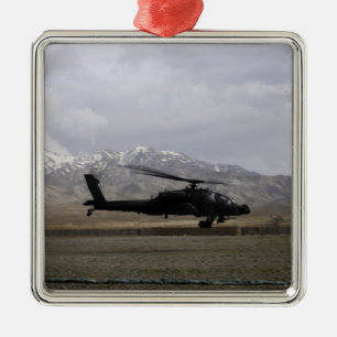 Ein AH-64A Apache Start Silbernes Ornament